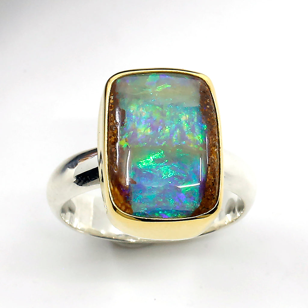 Island in the Sky Boulder Opal Stone Ring