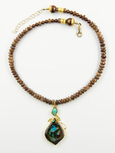 Australian-Koroit_boulder-opal-beaded-chain-22k-18k-14k-gold-pendant-necklace-Jennifer-Kalled